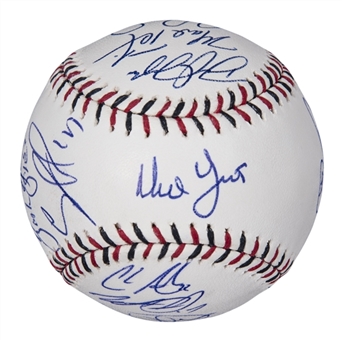 2015 American League All-Star Team Signed OML Manfred Baseball With 18 Signatures Including Trout, Pujols, & Teixeira (PSA/DNA)
